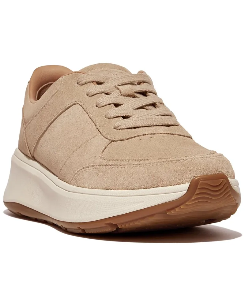 FitFlop F-Mode Suede & Leather Sneaker Beige