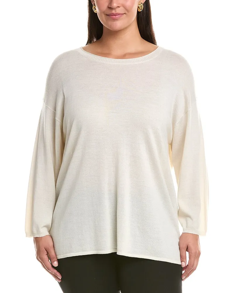 Marina Rinaldi Plus Badesse Wool-Blend Top Nocolor
