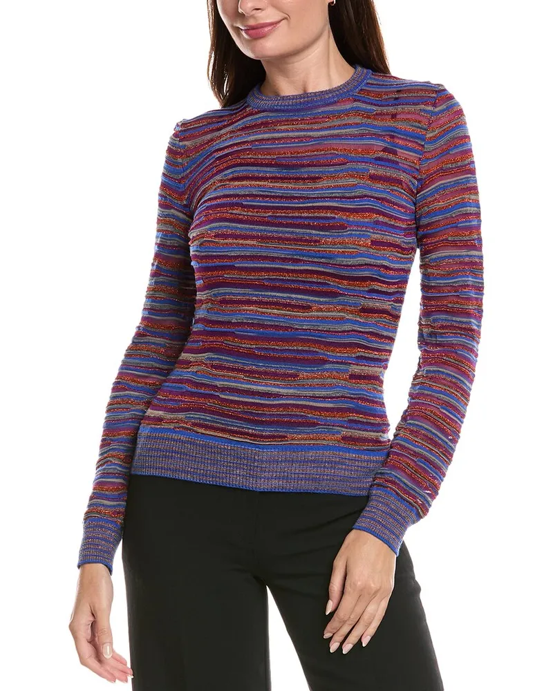 Missoni Textured Wool-Blend Top Blue