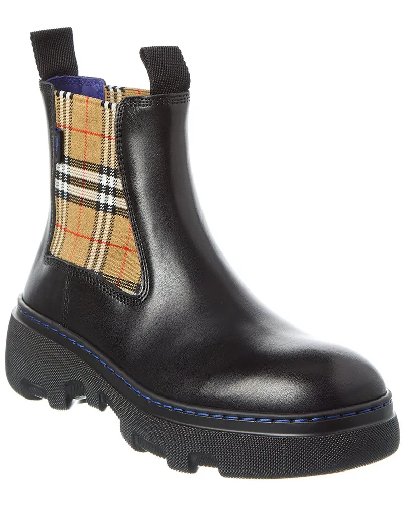 Burberry Leather Chelsea Boot Black