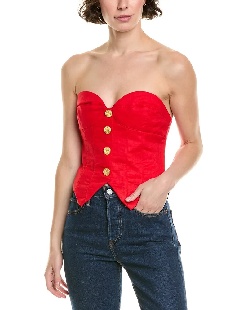 Ronny Kobo Benny Linen Top Red