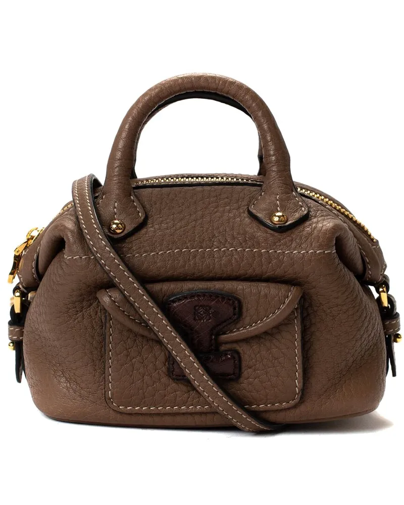 Loewe Brown Leather 2Way Micro Mini Handbag (Authentic Pre-Loved Nocolor