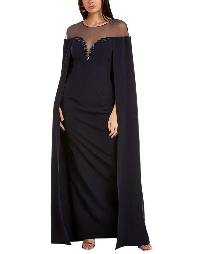 Marchesa Cape Gown Blue