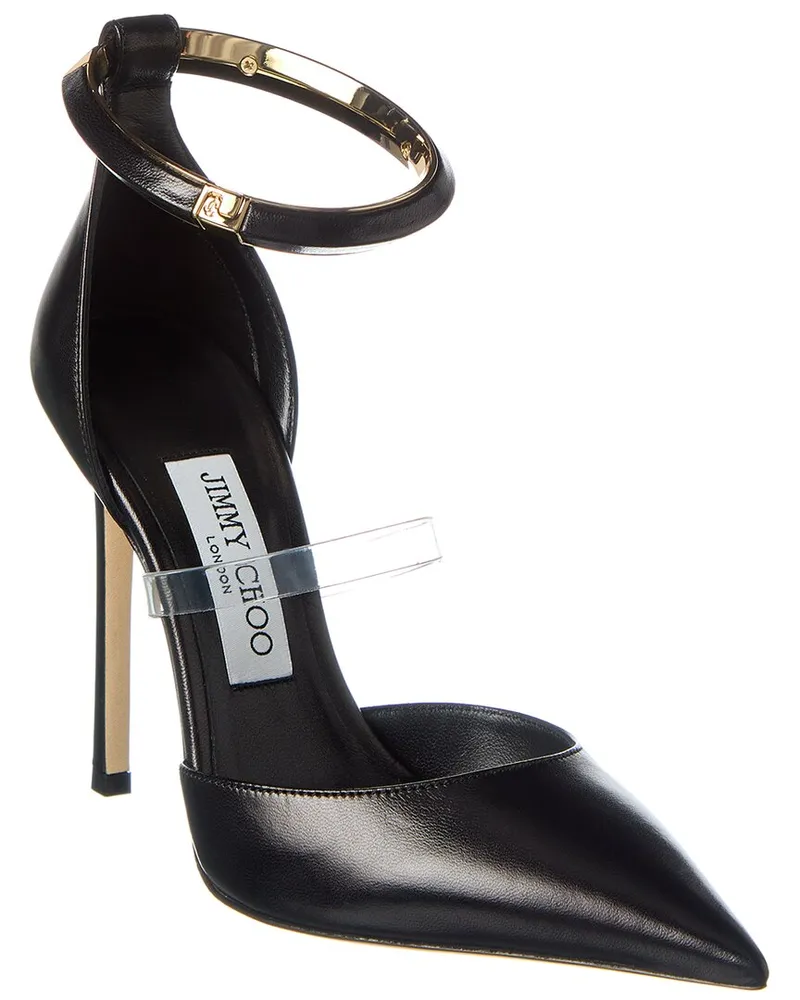 Jimmy Choo Dreece 110 Leather & Vinyl Pump Black