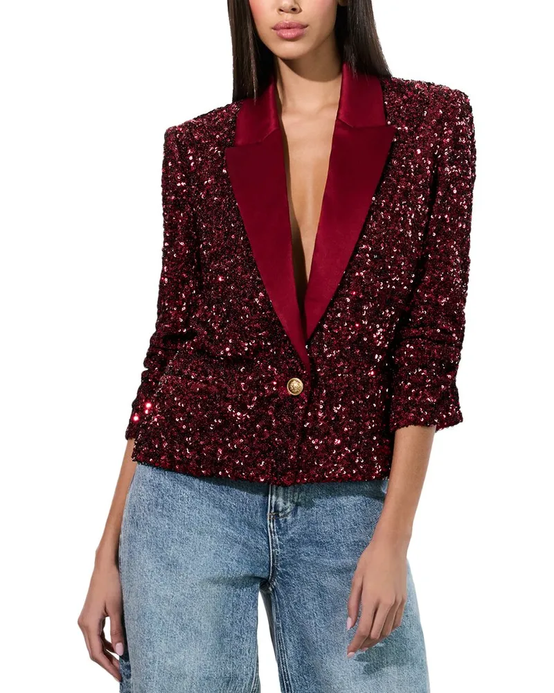 Alice + Olivia Devyn Blazer Red