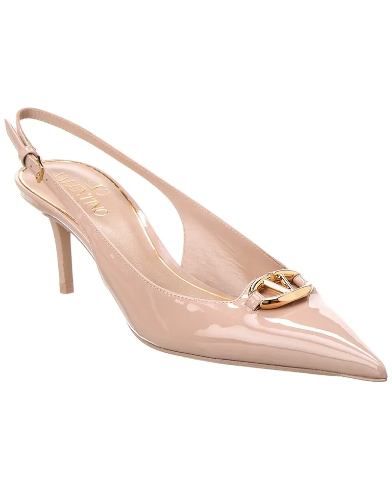 Valentino Garavani VLogo The Bold Edition 65 Patent Slingback Pump Brown
