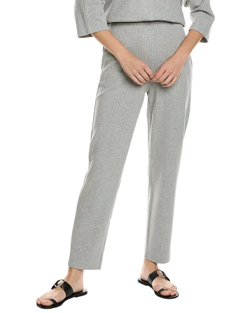 ST. JOHN Soft Pinstripe Pant Grey