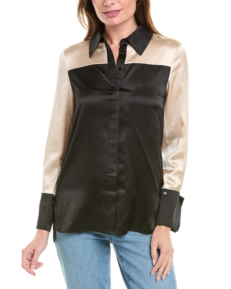 Reiss Lorey Silk Top Black