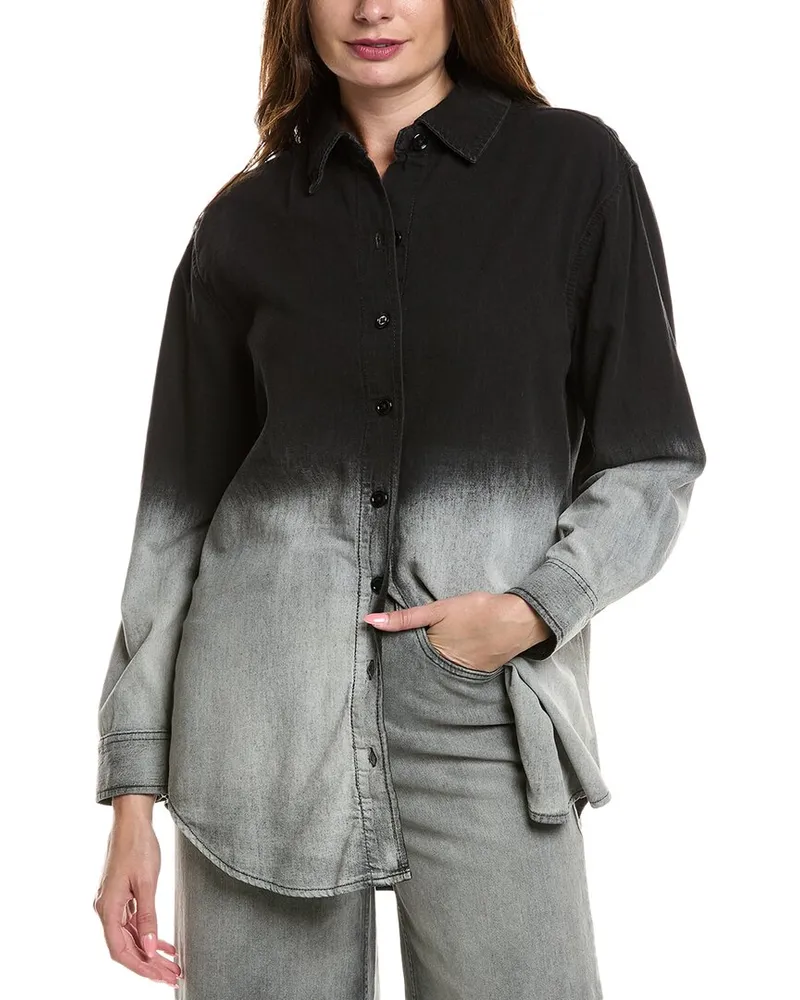 Kenneth Cole Gradient Dye Oversized Shirt Black