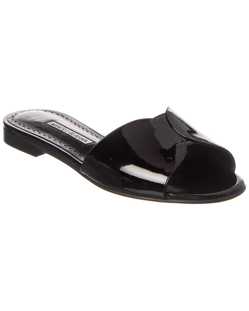 Manolo Blahnik Houramu Patent Sandal Black