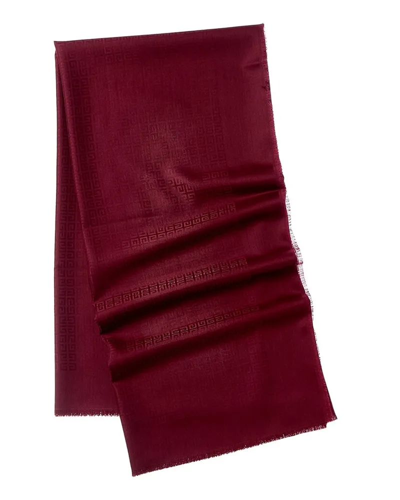 Givenchy 4G Square Large Wool & Silk-Blend Scarf Red