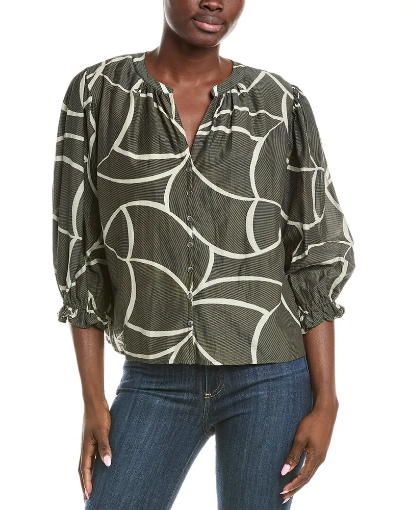 Graham & Spencer Silk-Blend Top Green