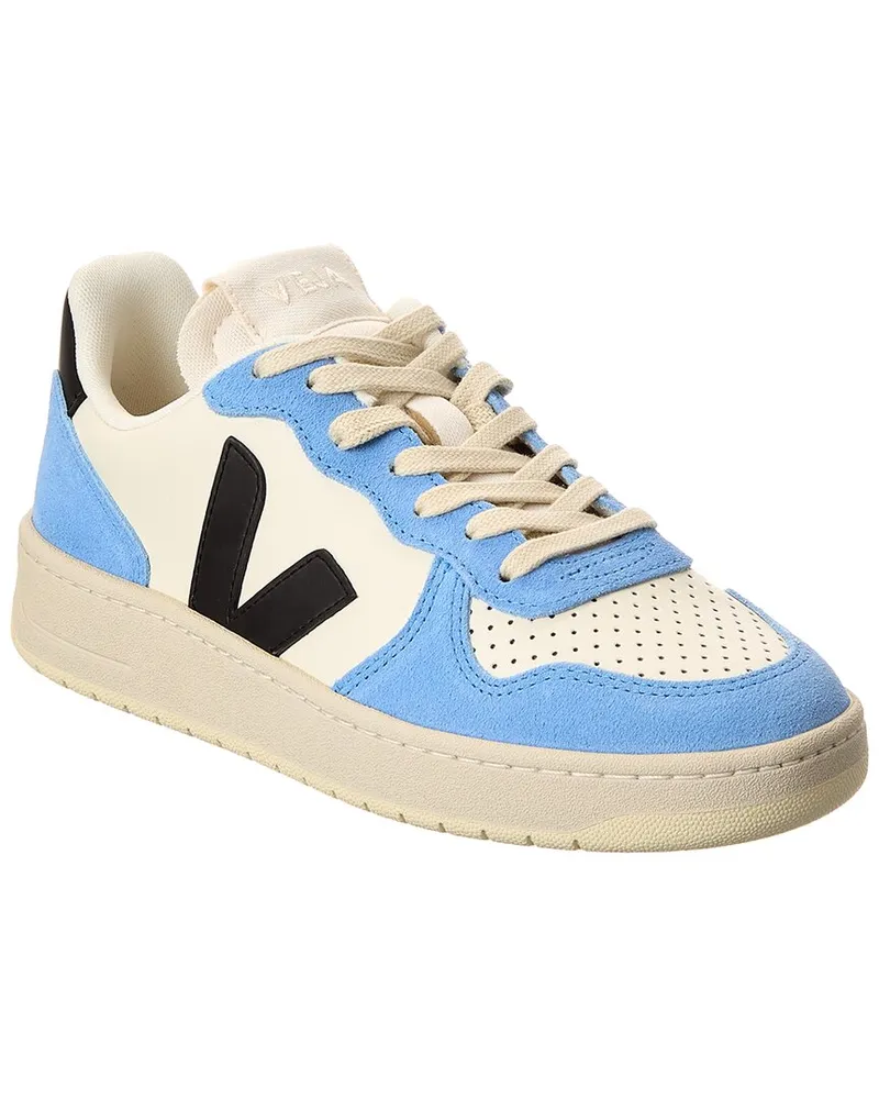 VEJA V-10 Prime Suede & Leather Sneaker Blue