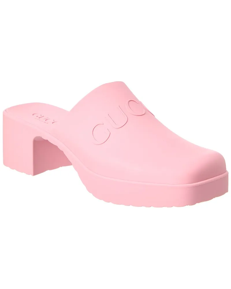 Gucci Logo Rubber Mule Pink