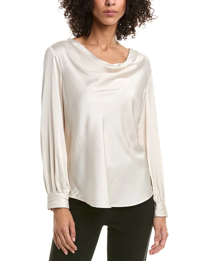Anne Klein Cowl Neck Blouse White