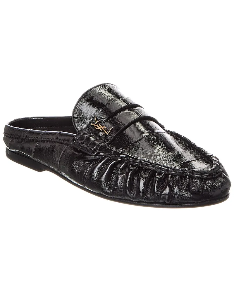 Saint Laurent Leather Mule Black
