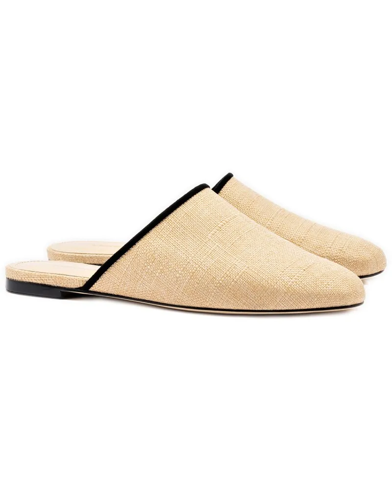 Larroude Larroudé Venice Raffia Mule Beige