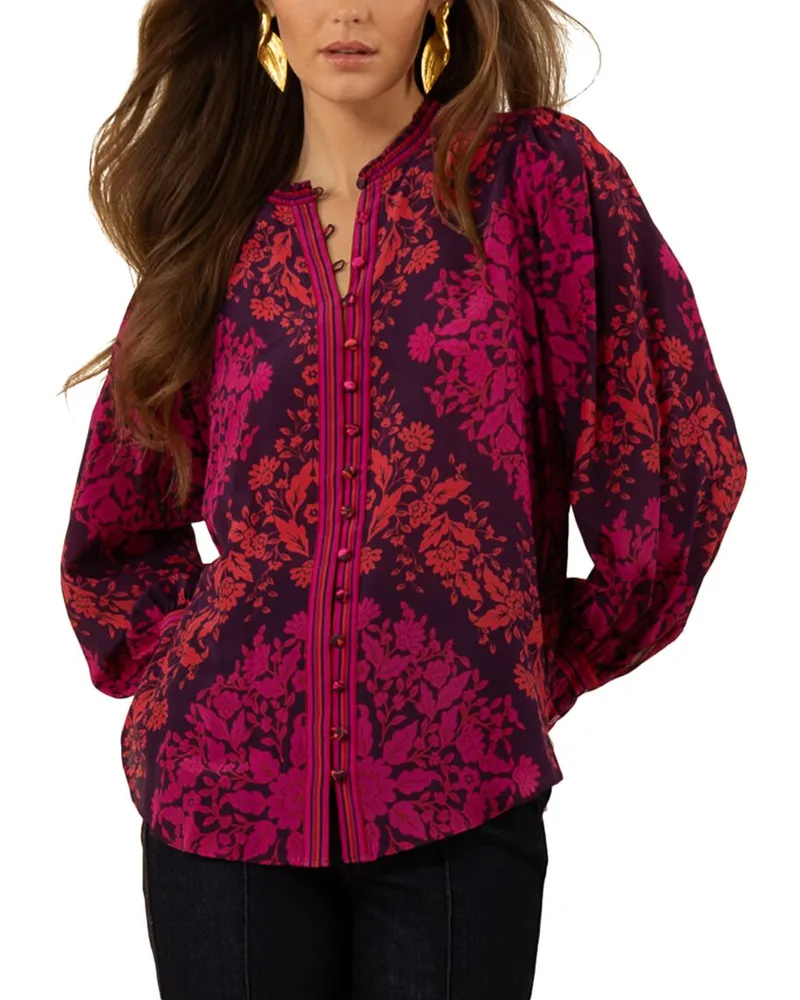 Hale Bob Mylah Silk Top Pink