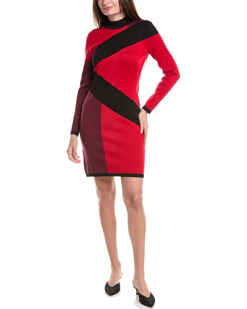 Karl Lagerfeld Geometric Sweaterdress Red