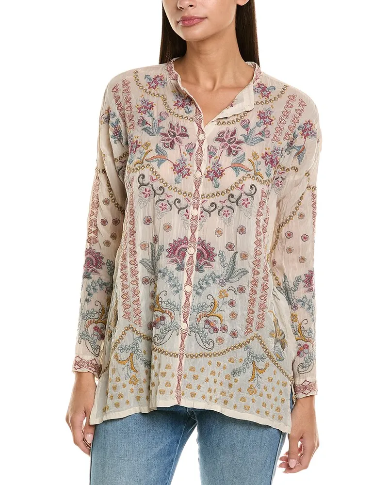 Johnny Was Slim Audrey Tunic Tan