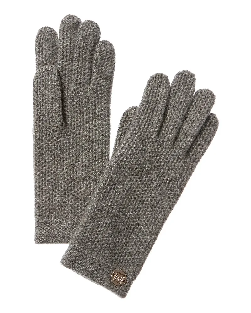 Bruno Magli Honeycomb Stitch Cashmere Gloves Grey