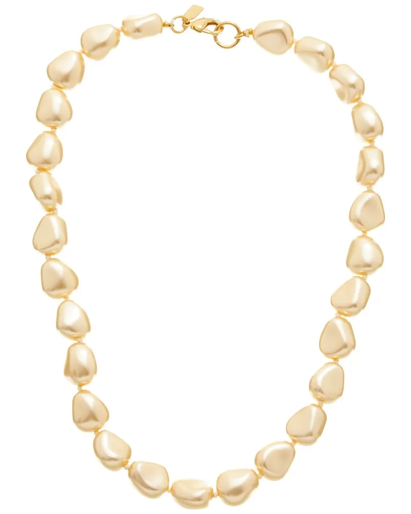 Kenneth Jay Lane Plated Beaded Necklace Nocolor