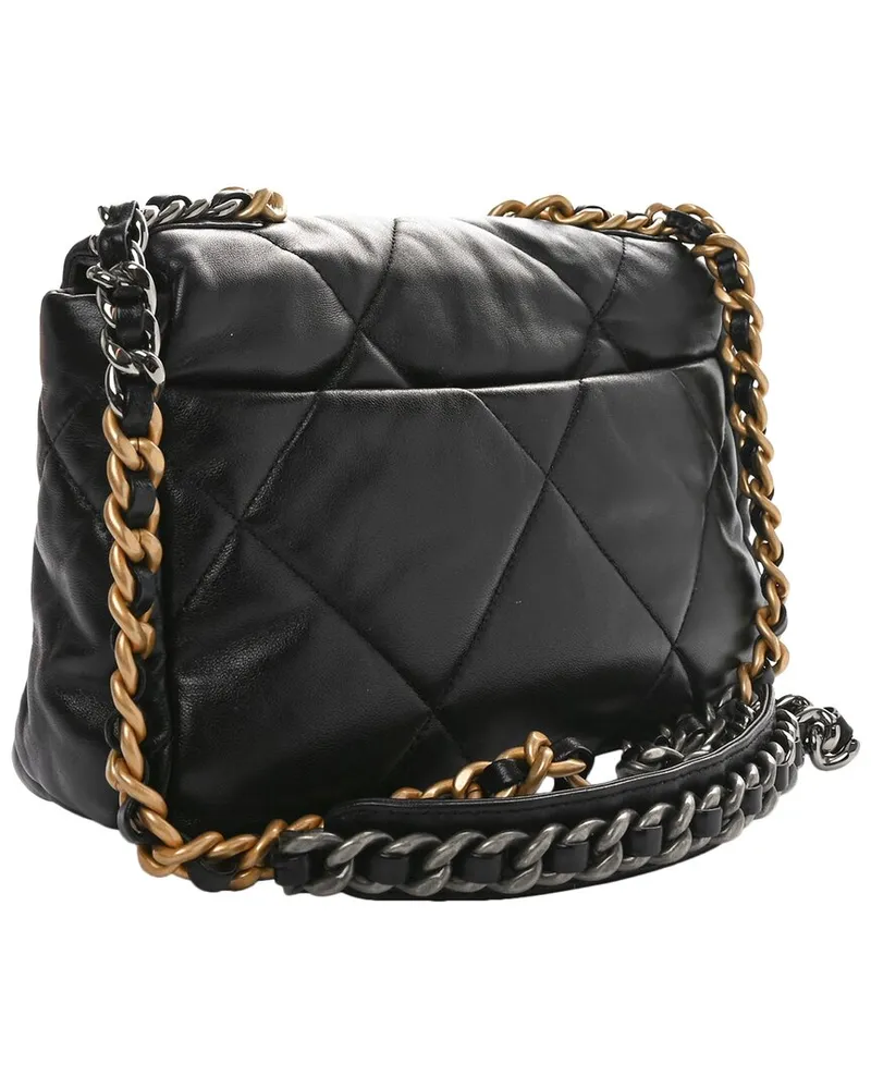Chanel Black Lambskin Leather Medium Chanel 19 Flap (Authentic Pre-Loved Nocolor