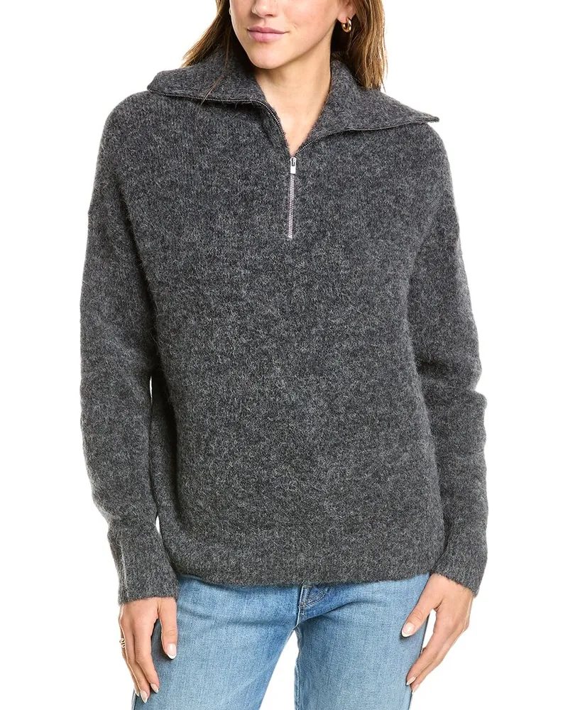 Vince 1/4-Zip Alpaca-Blend Sweater Grey