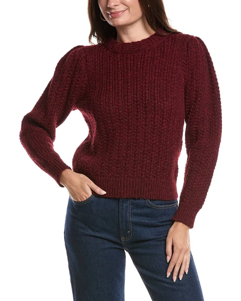 Nation Ltd Eboni Mock Neck Alpaca & Wool-Blend Sweater Red