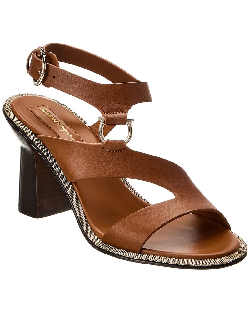 Ferragamo Mapi Leather Sandal Brown