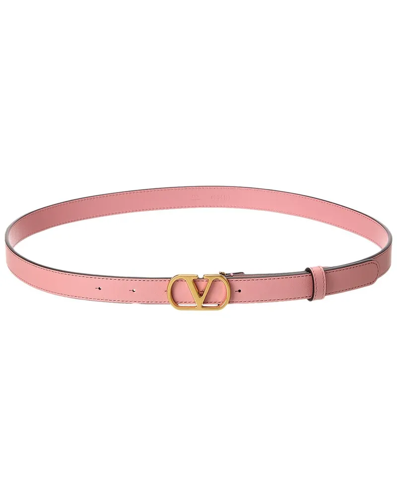 Valentino Garavani VLogo Signature Leather Belt Pink