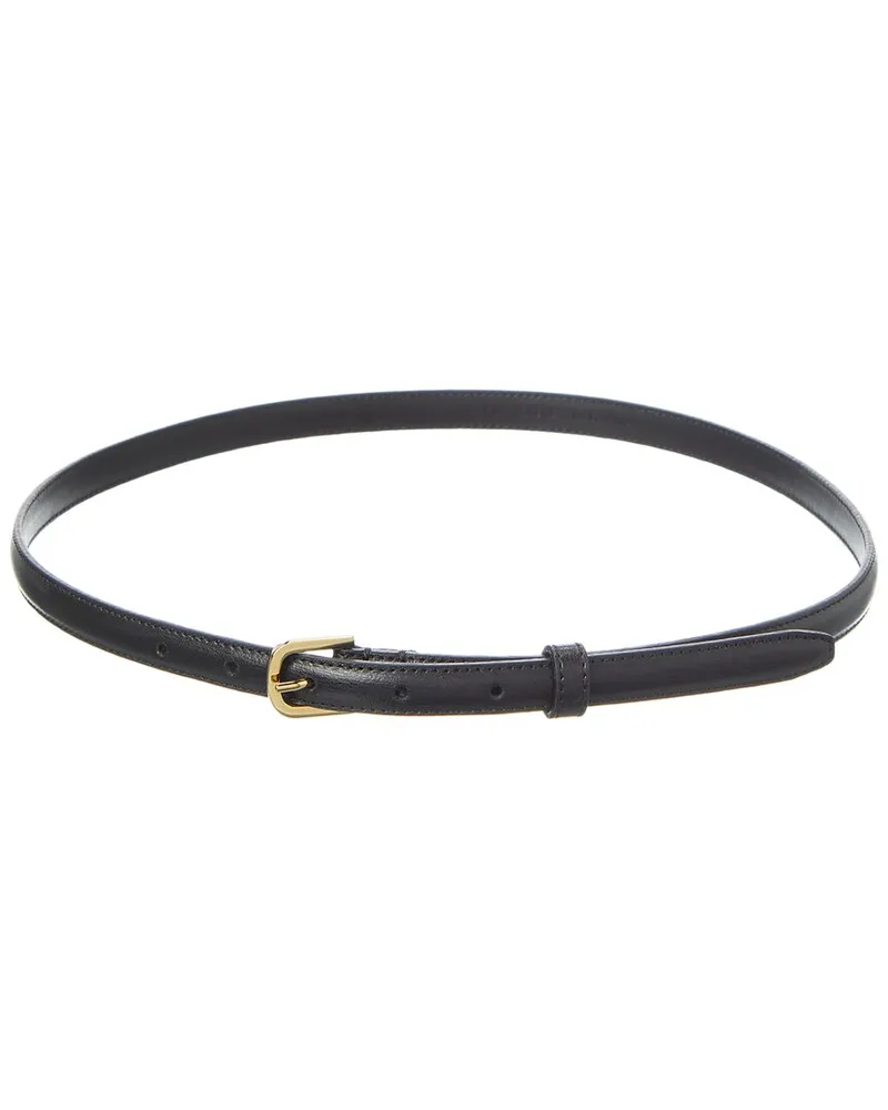 Totême Buckled Thin Leather Belt Black