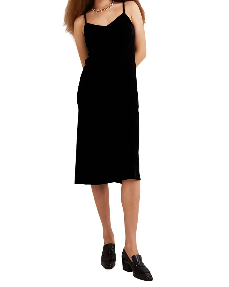 Boden Velvet Slip Midi Dress Nocolor