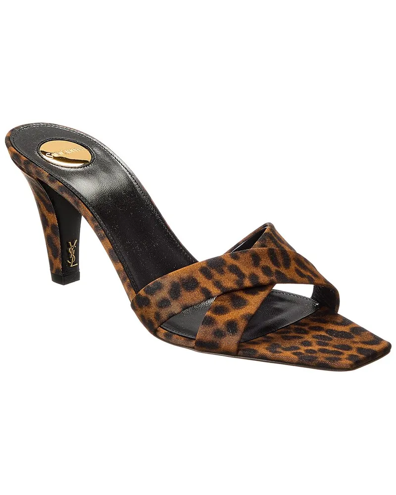 Saint Laurent Jill Grosgrain Sandal Brown