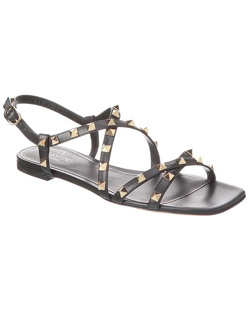 Valentino Garavani Rockstud Leather Sandal Black