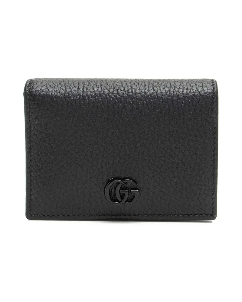 Gucci Black Leather GG Marmont Card Case (Authentic Pre-Loved Nocolor