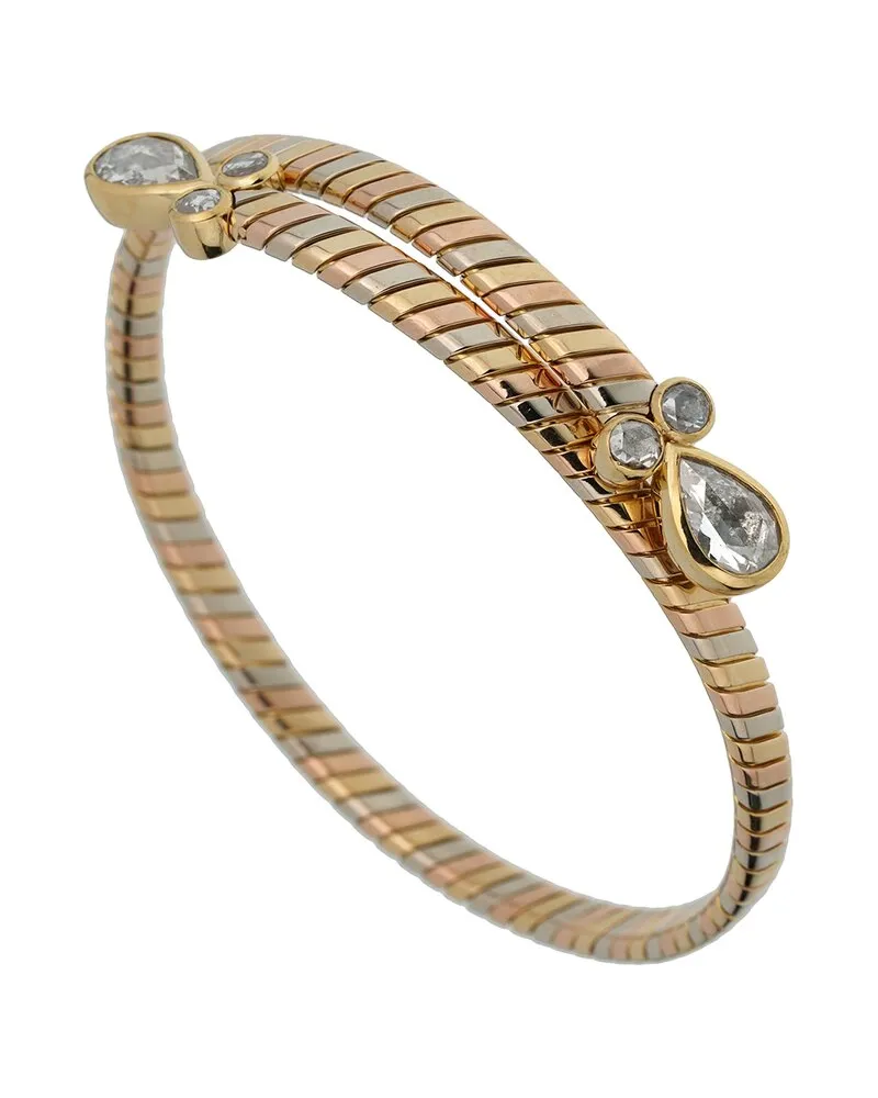 Bulgari 18K Tri-Tone 5.50 ct. tw. Diamond Tubogas Choker Necklace (Authentic Pre-Loved Nocolor