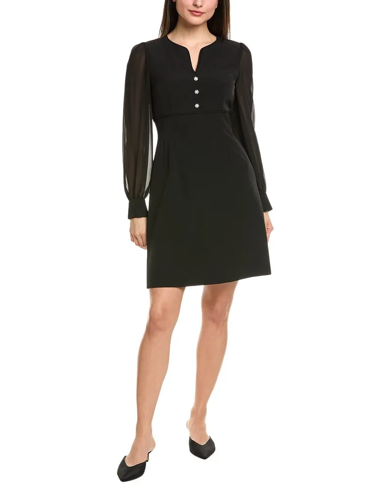 Anne Klein Button Detail Sheath Dress Black