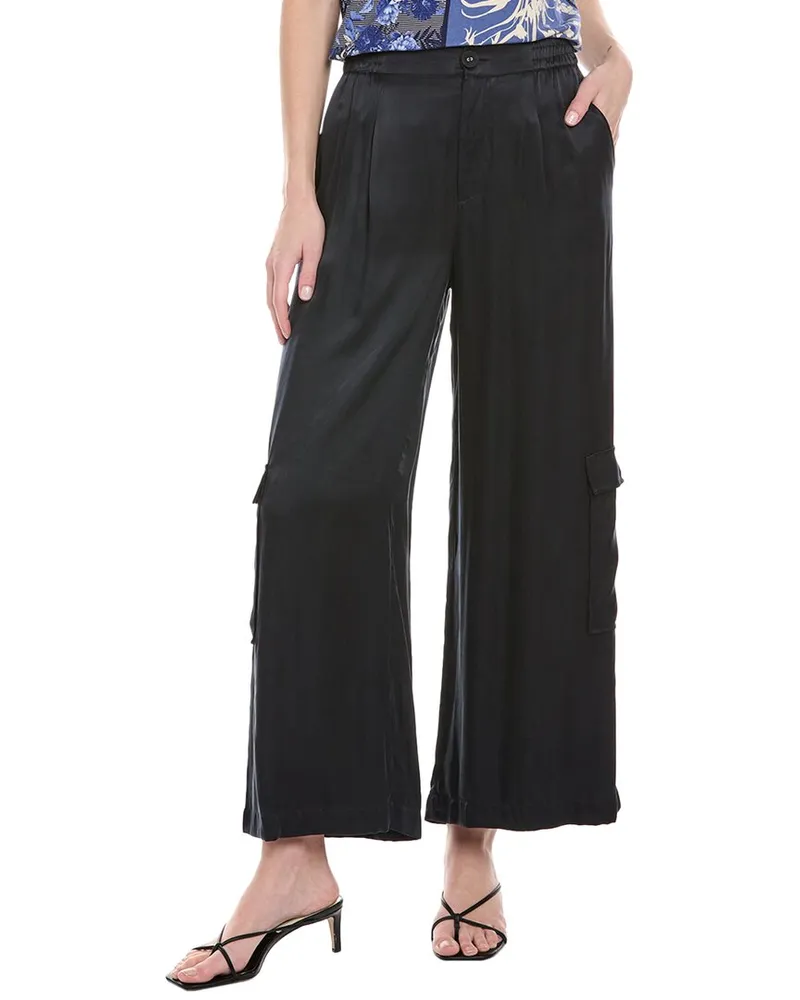 Johnny Was Petite Pleated Pull-On Pant Black