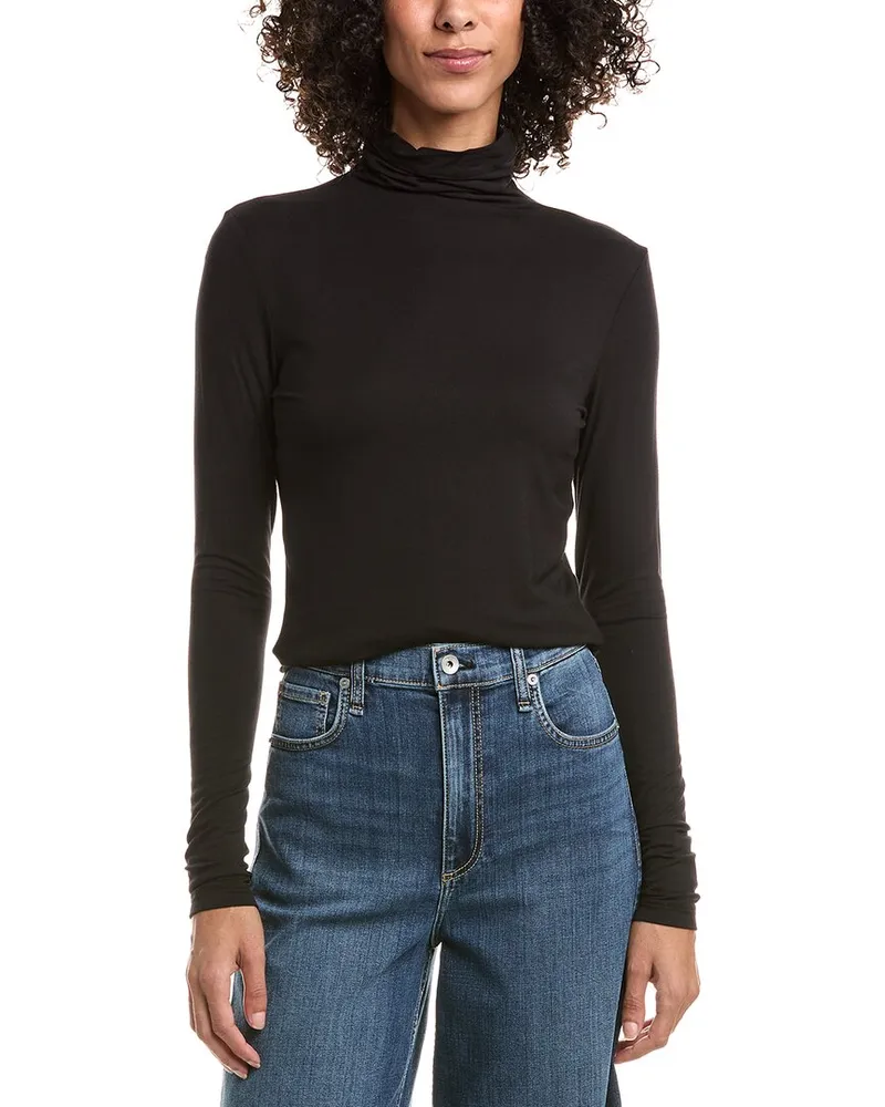 Anne Klein The Seamless Turtleneck Top Black