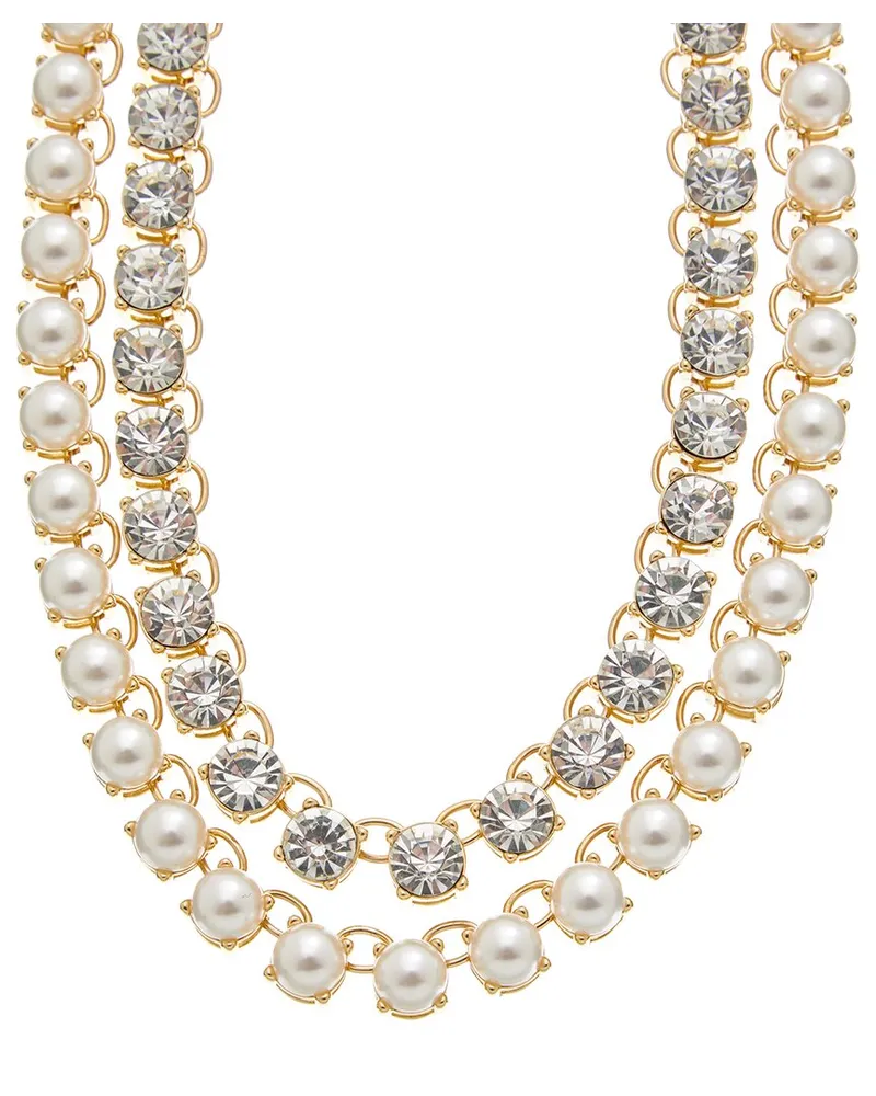 Kenneth Jay Lane Plated Multi Row Necklace Nocolor