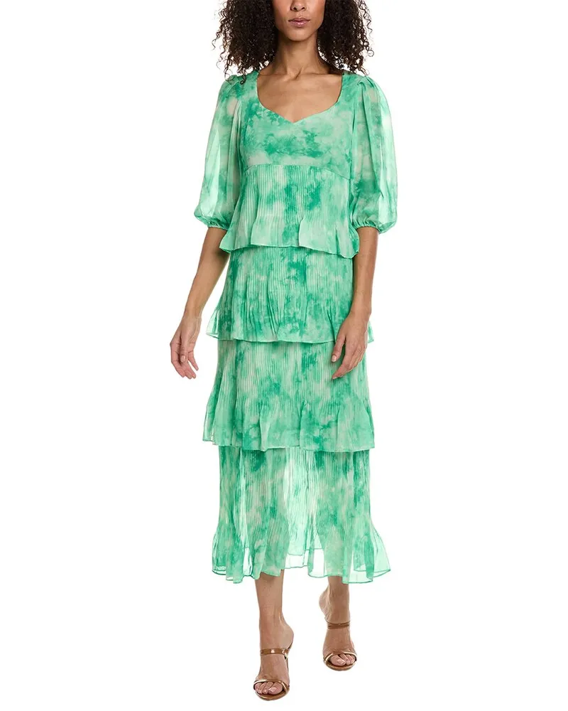 taylor Printed Chiffon Maxi Dress White