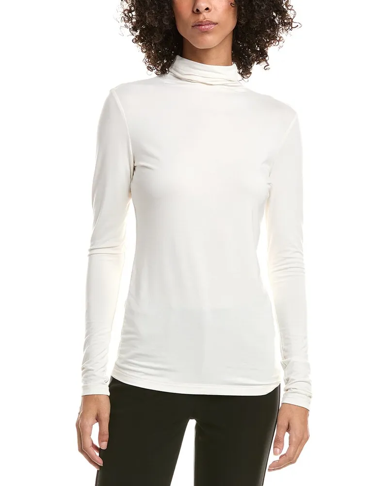 Anne Klein The Seamless Turtleneck Top White