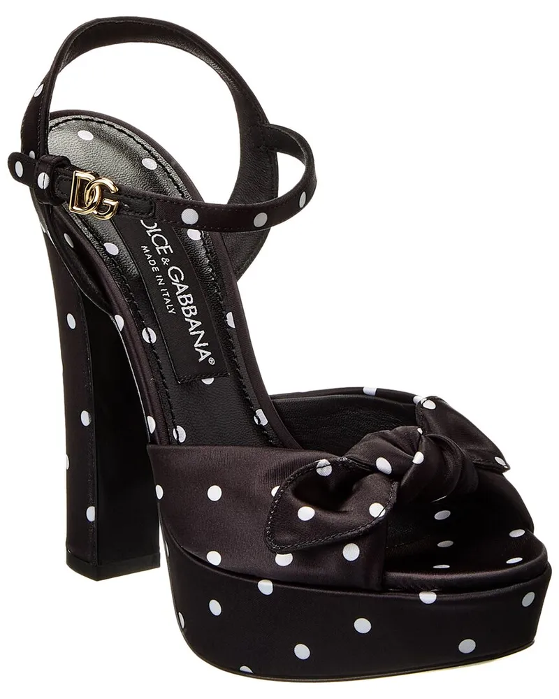 Dolce & Gabbana Satin Platform Sandal Black