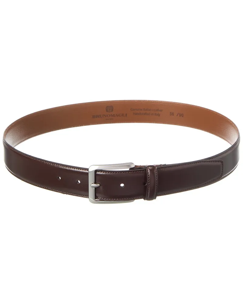Bruno Magli Dante Leather Belt Brown