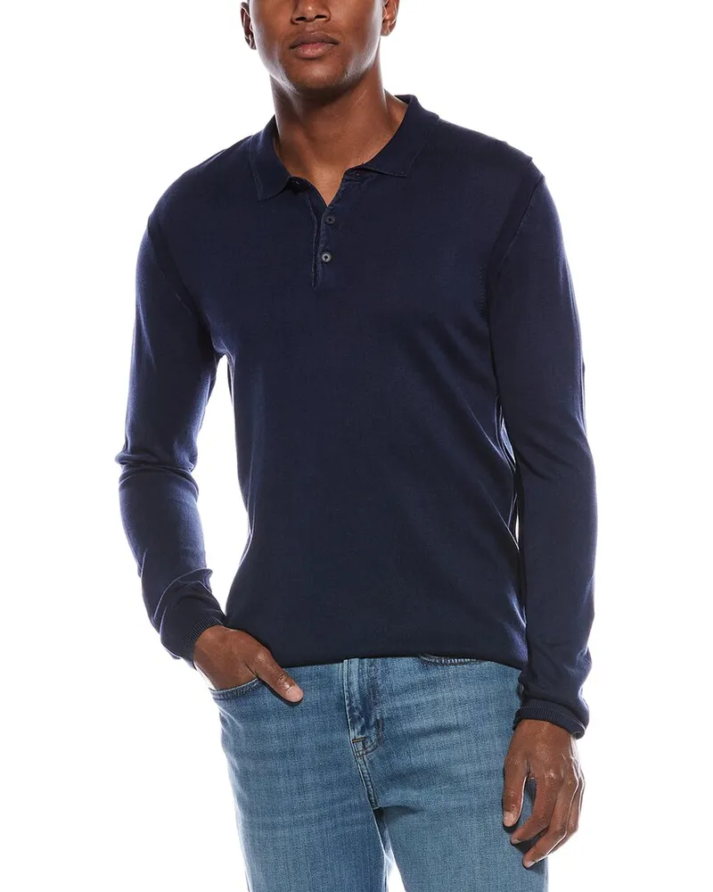 John Varvatos Dune Sweater Polo Shirt Blue