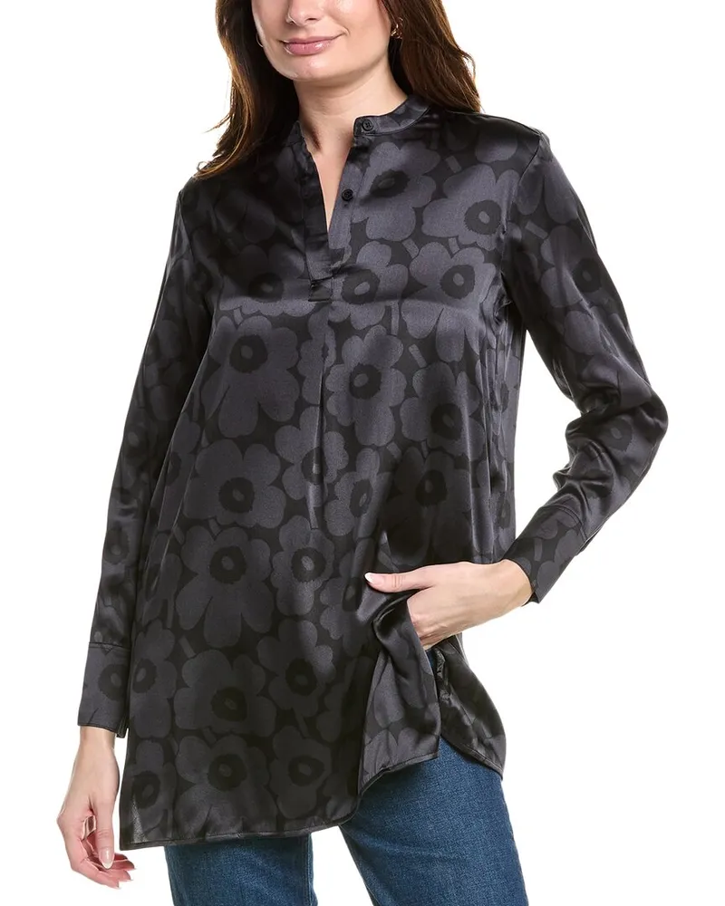 Marimekko Tiina Silk-Blend Blouse Black
