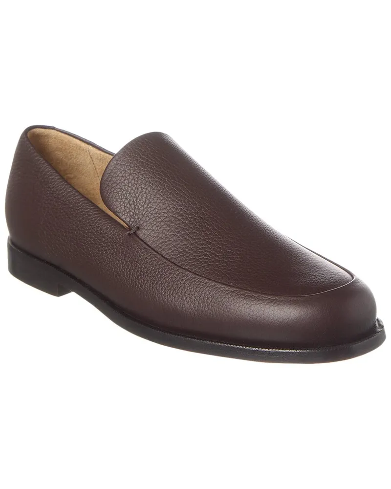 KHAITE The Alessio Leather Loafer Brown