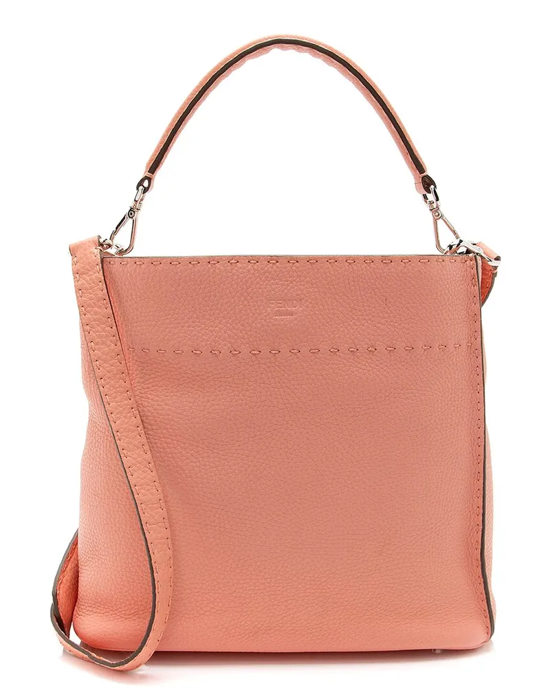 Fendi Orange, Pink Leather Anna Small Bucket Bag (Authentic Pre-Loved Nocolor