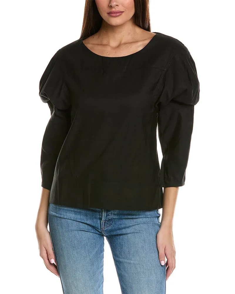 3.1 phillip lim Puff Sleeve Top Black